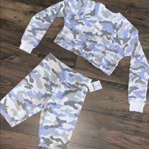 Camo bike shorts two piece set
